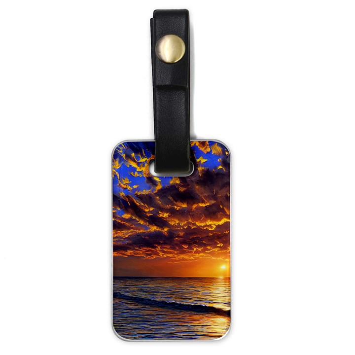 Orange Sunburst Luggage Tag (one side)