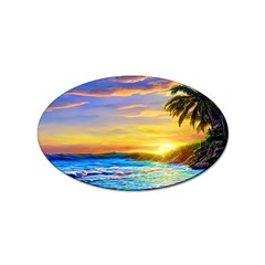 Sunrise At The Beach Sticker (oval) by GardenOfOphir