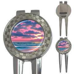 Sunset Over The Beach 3-in-1 Golf Divots by GardenOfOphir