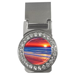 Golden Sunset Over Beach Money Clips (cz)  by GardenOfOphir