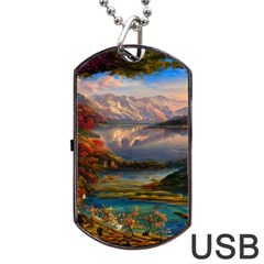 Summer Sunset Dog Tag Usb Flash (two Sides) by GardenOfOphir