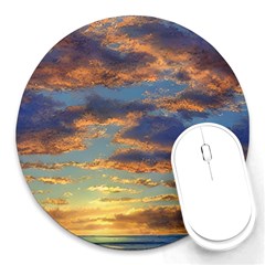 Sunrise Over The Sand Dunes Round Mousepad by GardenOfOphir