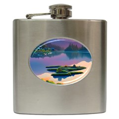 Astonishing Lake View Hip Flask (6 Oz) by GardenOfOphir