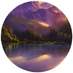 Colored Hues Sunset Wooden Puzzle Round by GardenOfOphir