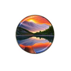 Flaming Sunset Hat Clip Ball Marker (4 Pack) by GardenOfOphir