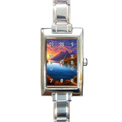 Immaculate Sunset Rectangle Italian Charm Watch by GardenOfOphir