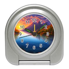 Immaculate Sunset Travel Alarm Clock by GardenOfOphir