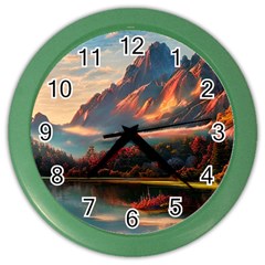 Opulent Sunset Color Wall Clock by GardenOfOphir