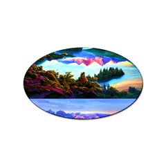 Solemn Soft Pastel Sunset Sticker Oval (100 Pack) by GardenOfOphir