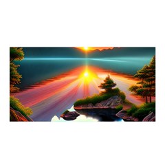 Gorgeous Sunset Satin Wrap 35  X 70  by GardenOfOphir