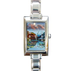 Breathtaking Landscape Scene Rectangle Italian Charm Watch by GardenOfOphir