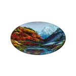 Breathtaking Landscape Scene Sticker (Oval) Front