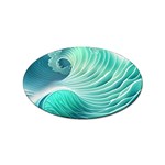 Pink Sky Blue Ocean Waves Sticker Oval (100 pack) Front