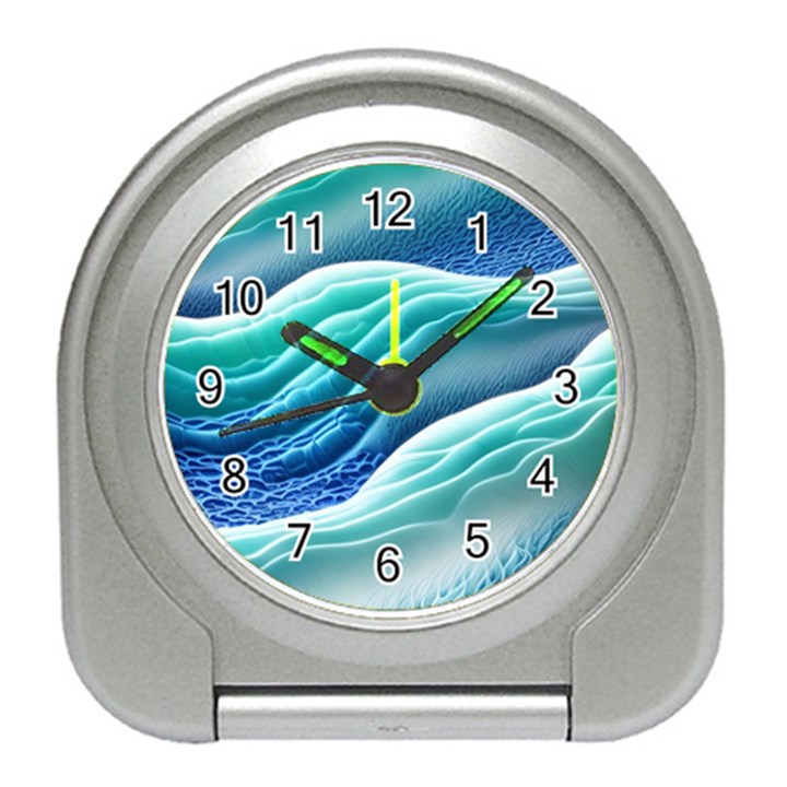 Pastel Beach Wave I Travel Alarm Clock