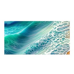 Pastel Beach Wave Satin Wrap 35  X 70  by GardenOfOphir