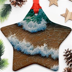 Abstract Waves Summertime On The Sea Star Ornament (two Sides) by GardenOfOphir