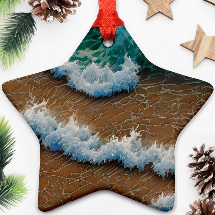 Abstract Waves Summertime On The Sea Star Ornament (Two Sides)