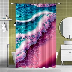 Summer Waves In Pink Ii Shower Curtain 48  X 72  (small)  by GardenOfOphir