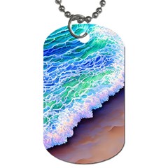 Blue Wave Ii Dog Tag (two Sides) by GardenOfOphir