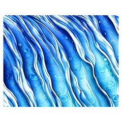 Nature Ocean Waves One Side Premium Plush Fleece Blanket (medium) by GardenOfOphir