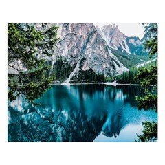 Lake One Side Premium Plush Fleece Blanket (large) by artworkshop