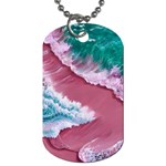 Ocean Waves In Pink Dog Tag (Two Sides) Front