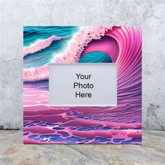 Pink Waves On The Beach Ii White Box Photo Frame 4  X 6  by GardenOfOphir