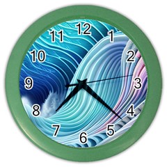 Ocean Waves Pastel Color Wall Clock by GardenOfOphir