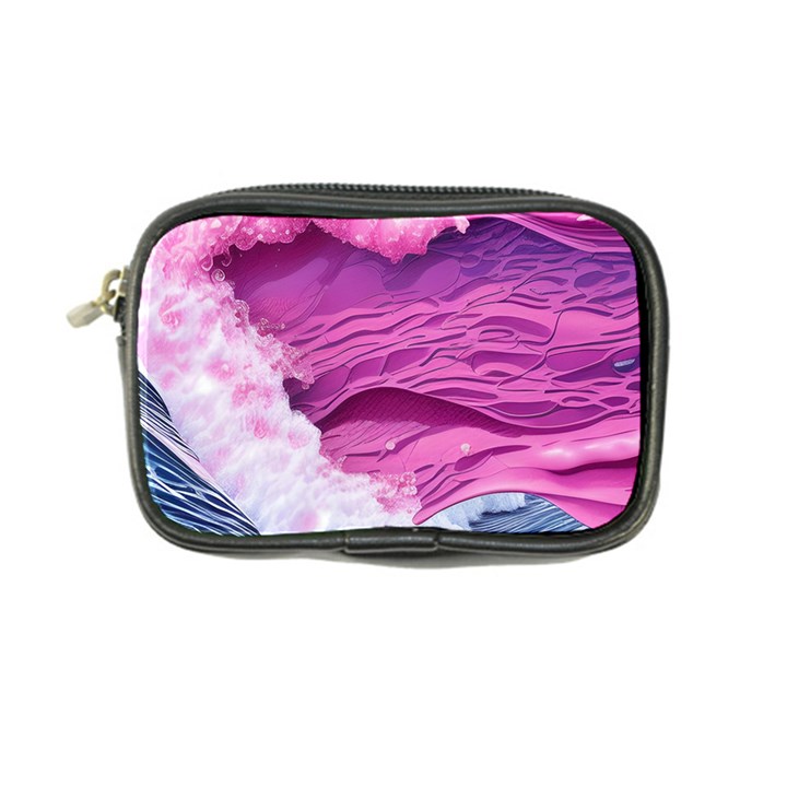 Abstract Pink Ocean Waves Coin Purse