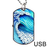 Blue Water Reflections Dog Tag USB Flash (Two Sides) Back