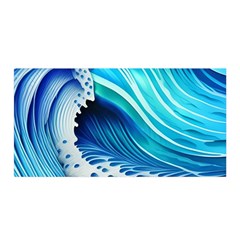 Blue Water Reflections Satin Wrap 35  X 70  by GardenOfOphir