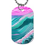 Pink Ocean Waves Dog Tag (Two Sides) Back