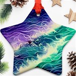 Pastel Hues Ocean Waves Star Ornament (Two Sides) Back