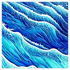 Blue Ocean Wave Watercolor Lightweight Scarf  by GardenOfOphir