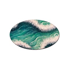 Blue Wave Pattern Sticker Oval (100 Pack) by GardenOfOphir