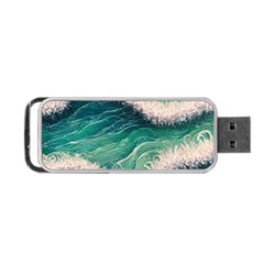 Blue Wave Pattern Portable Usb Flash (two Sides) by GardenOfOphir