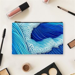 Waves Blue Ocean Cosmetic Bag (medium) by GardenOfOphir