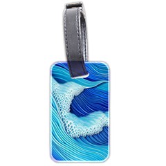 Waves Blue Ocean Luggage Tag (two Sides) by GardenOfOphir