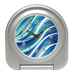 Blue Ocean Waves Travel Alarm Clock by GardenOfOphir