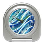 Blue Ocean Waves Travel Alarm Clock Front