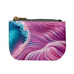 Pink Water Waves Mini Coin Purse by GardenOfOphir