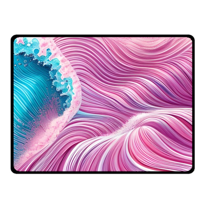 Pink Water Waves Fleece Blanket (Small)