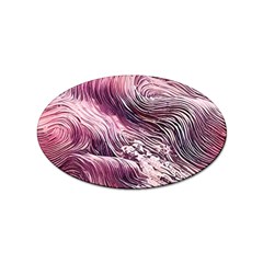 Abstract Pink Ocean Waves Sticker (oval) by GardenOfOphir