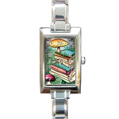 Sacred Mushroom Spell Charm Rectangle Italian Charm Watch by GardenOfOphir