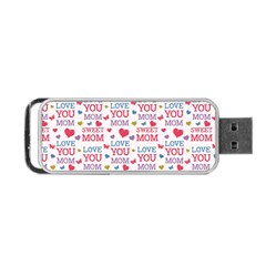 Love Mom Happy Mothers Day I Love Mom Graphic Portable Usb Flash (two Sides) by Ravend