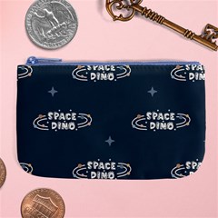 Space Dino Art Pattern Design Wallpaper Background Large Coin Purse by Ravend