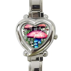 Necromancy Toadstool Heart Italian Charm Watch by GardenOfOphir