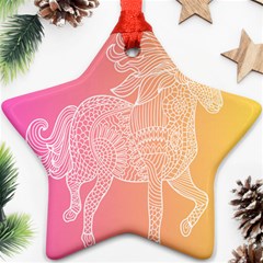 Unicorm Orange And Pink Star Ornament (two Sides) by lifestyleshopee