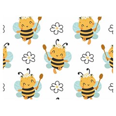 Art Bee Pattern Design Wallpaper Background One Side Premium Plush Fleece Blanket (extra Small) by Ravend