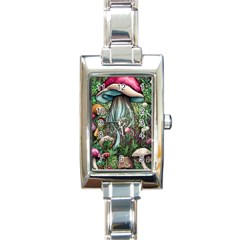 Craft Mushroom Rectangle Italian Charm Watch by GardenOfOphir